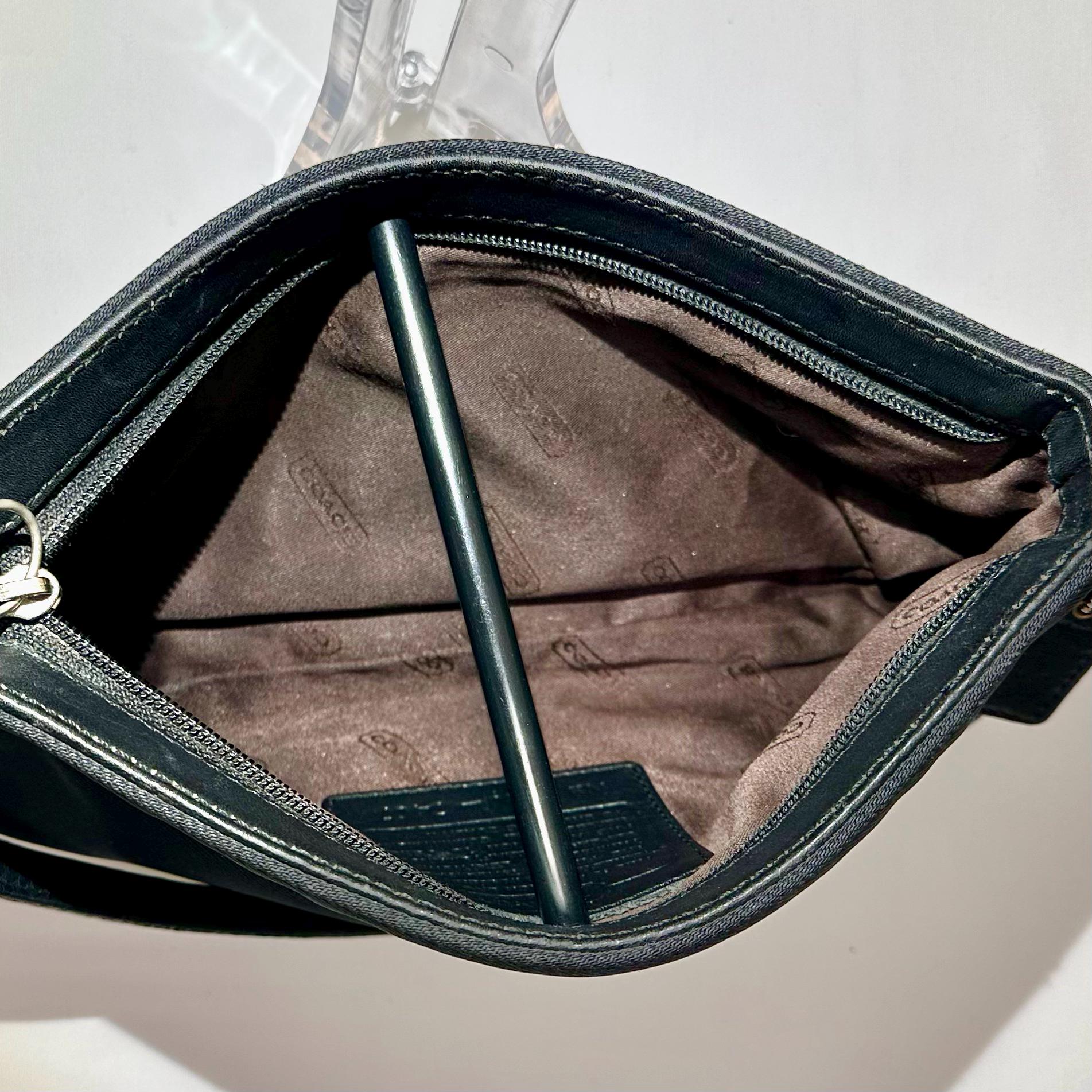 COACH Y2K Black Nylon Mini Pouchette Bag: Leather Trim