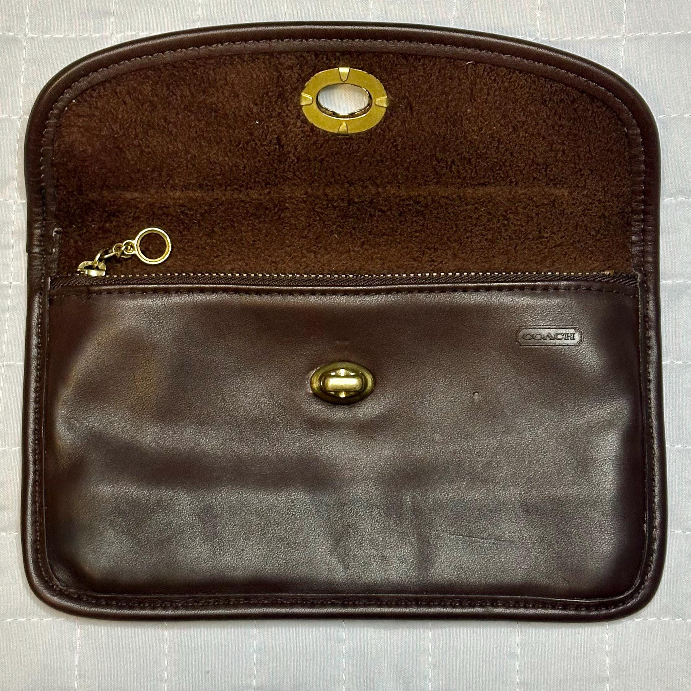 Coach Vintage Leather Turn Lock Case Wallet Mahogany Brass 7171 - Etsy