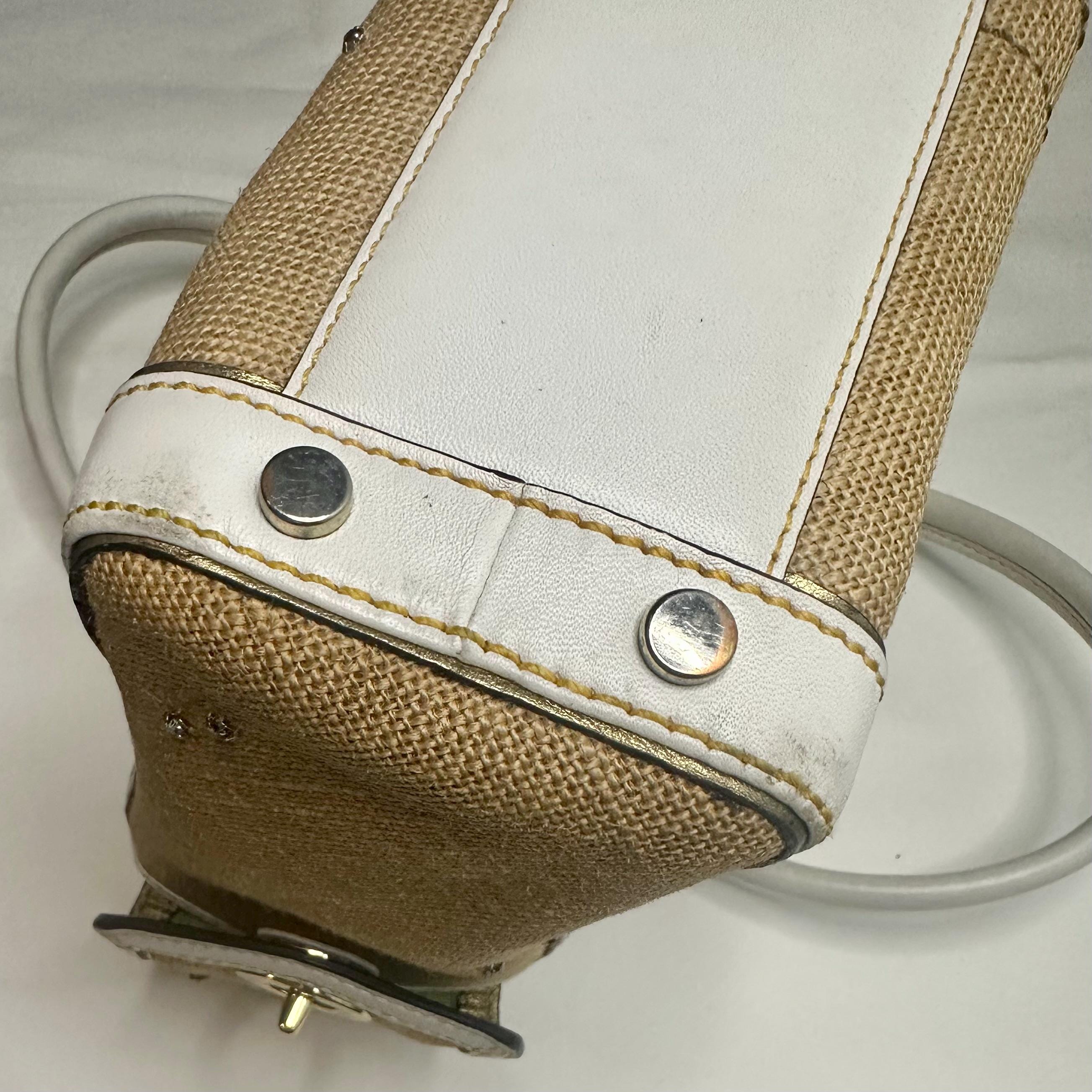 Coach Vintage Ladybug Applique Boxy Straw Tote Limited Edition