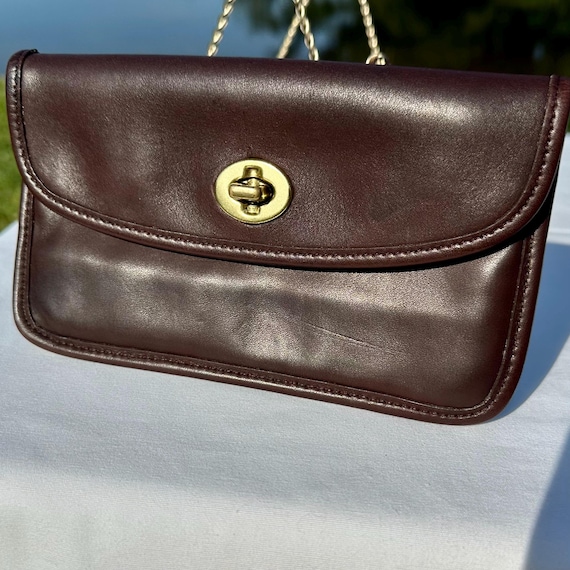 Coach Vintage Leather Turn Lock Case Wallet Mahogany Brass 7171 - Etsy