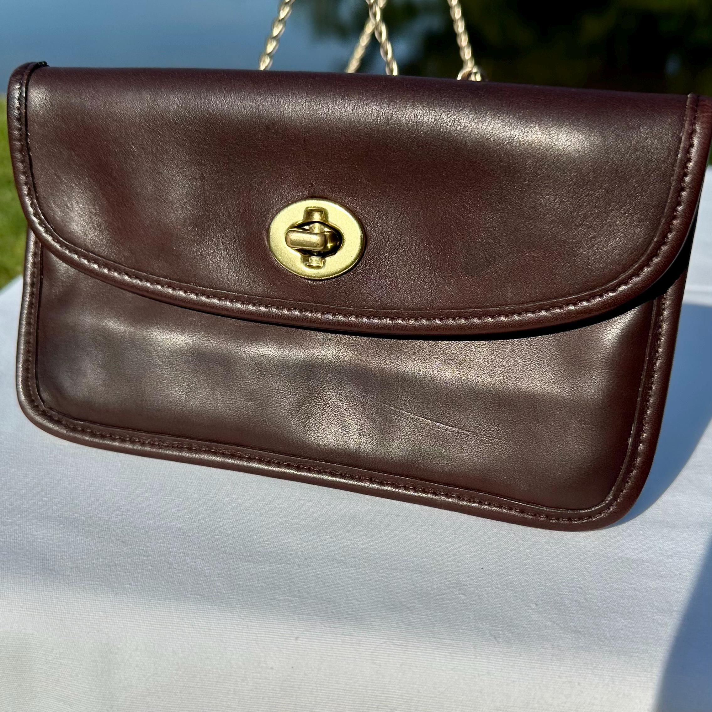 Coach Vintage Leather Turn Lock Case Wallet Mahogany Brass 7171 - Etsy