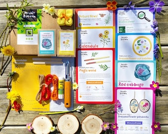 April Nature Activity Box: Whittle magic wands, suncatchers, edible calendula flowers and more!