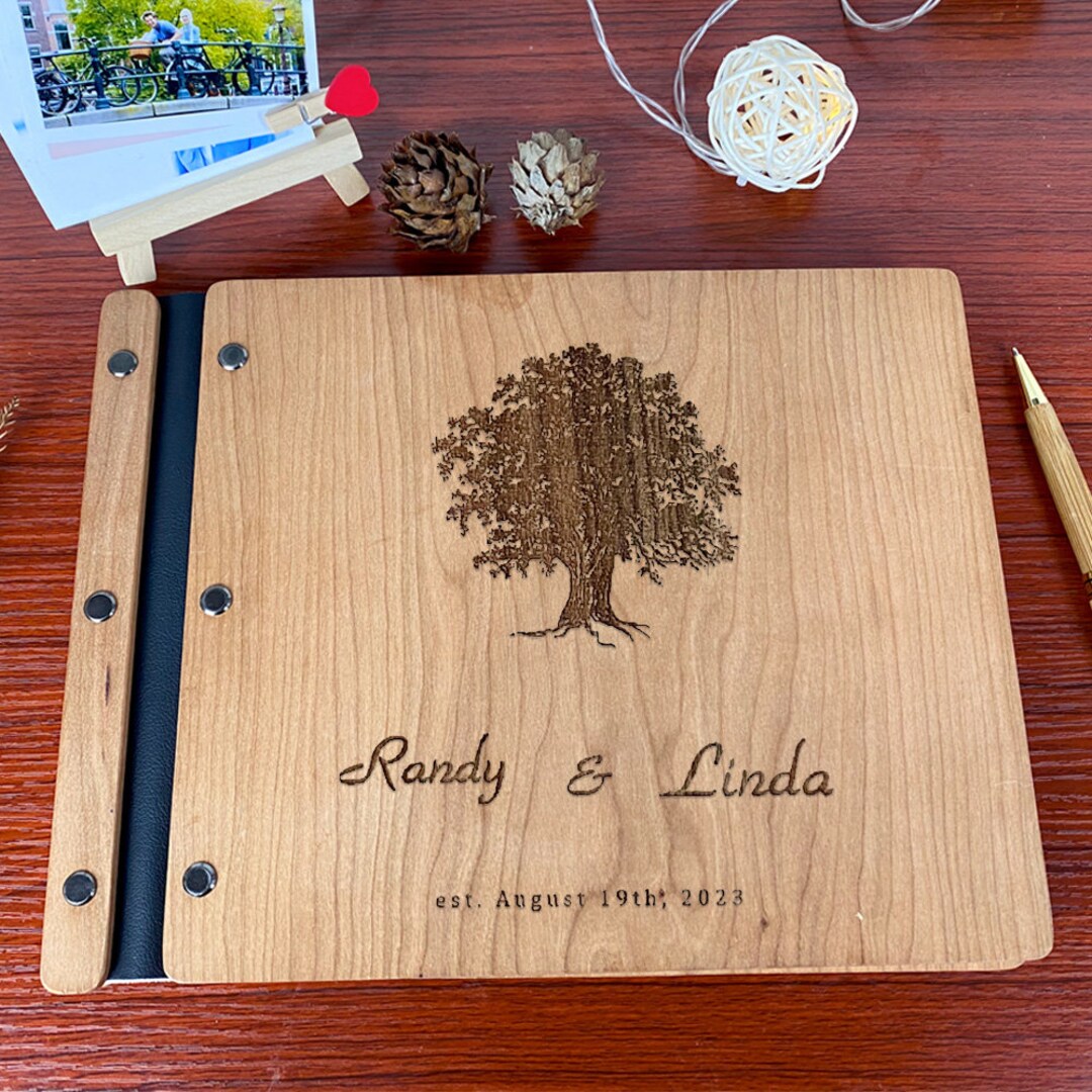 Personalized Photo Booth Album Wood Sign Book, Guest Book, Cbin Guest Log Photobooth Guestbook