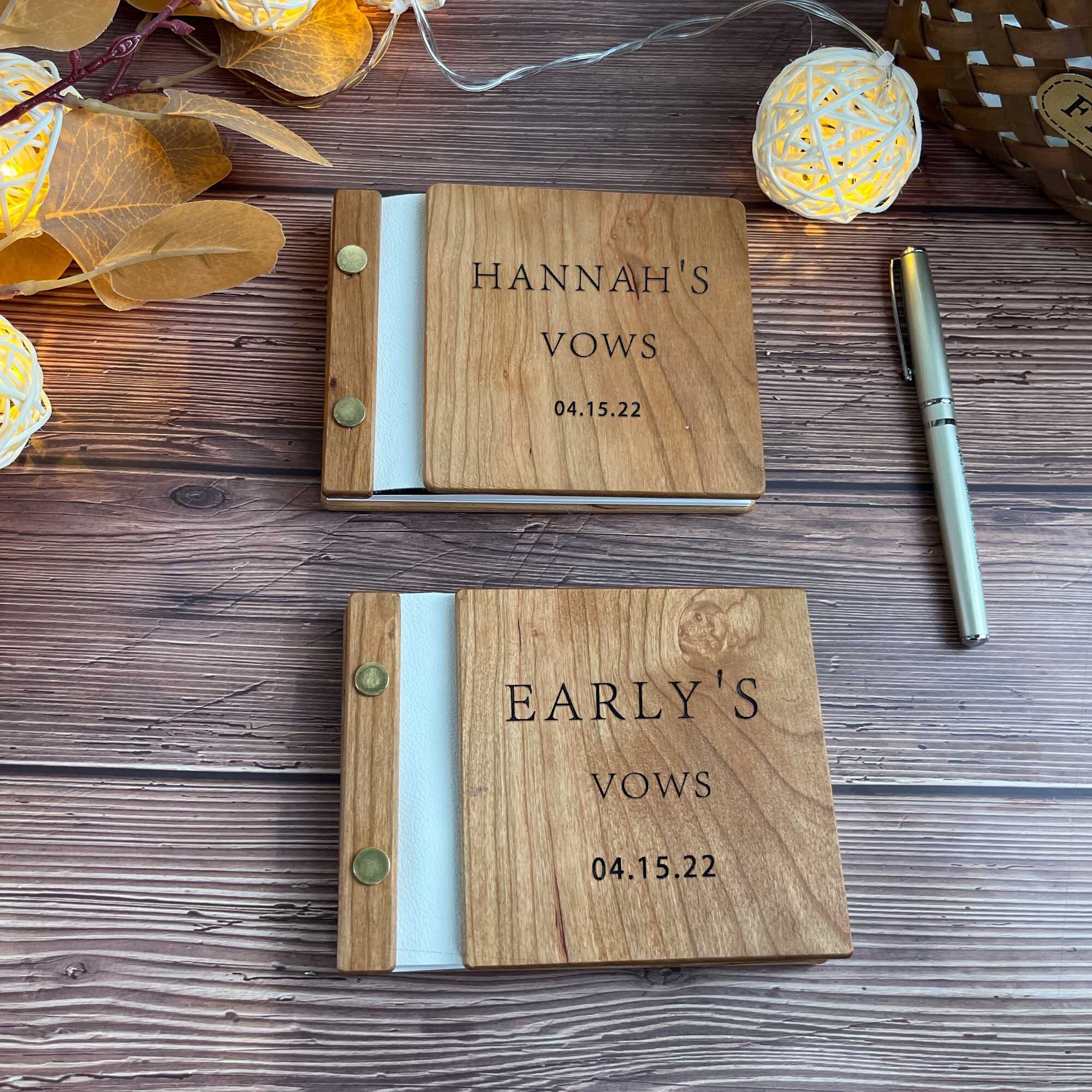Personalized Vow Book Set Wedding Vow Booklet Vow Books Wooden Etsy