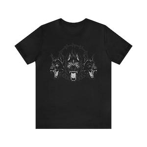 Cerberus 3-Headed Dog Guardian of the Underworld Unisex Tee