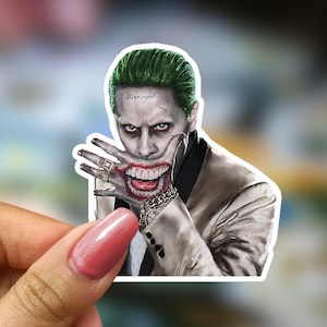 Joker Sticker Comics Vinyl Decal Clown Prince of Crime Villain Fan Art Laptop Water Bottle Gift Dark Aesthetic Comic Style