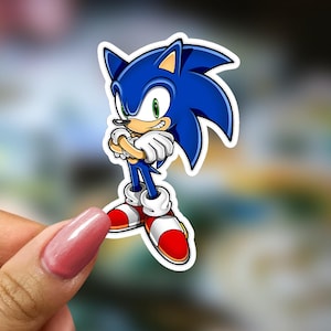 Sonic the Hedgehog Sticker Retro Sega Vinyl Sticker Gamer Geschenk Fast Blue Blur Laptop Wasserflasche Klassiker 90er Jahre Videospiel Fan Art