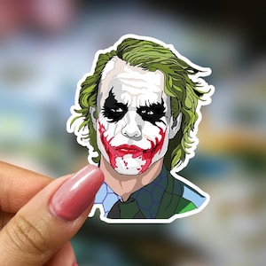 Joker Sticker Comics Vinyl Decal Clown Prince of Crime Villain Fan Art Laptop Water Bottle Gift Dark Aesthetic Comic Style
