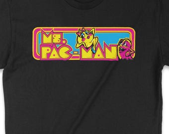 MS Pacman, Unisex Tshirt | Classic Arcade tshirt, Gamer Tshirt, Retro Gaming tshirt, Video Game Tshirt, Cool tshirt, Arcade Gamer Gift,