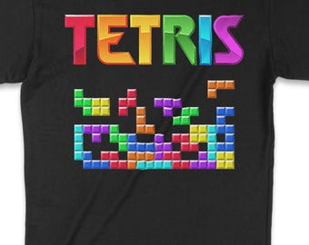 Tetris Mens Tshirt | Classic Arcade tshirt, Gamer Tshirt, Retro Gaming tshirt, Video Game Tshirt, Cool tshirt, Arcade Gamer Gift, nerd tee