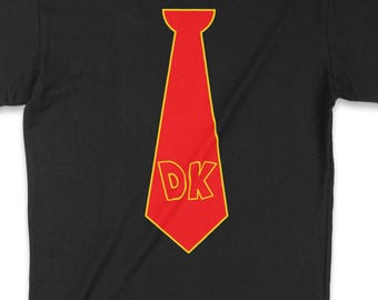 Donkey Kong Tie, unisex Tshirt,  Classic Arcade tshirt, Gamer Tshirt, Retro Gaming tshirt, Video Game Tshirt, Cool tshirt, Arcade Gamer Gift