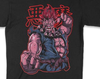 AKUMA Tshirt Street Fighter Arcade shirt Cool tshirt Gaming Tshirt Fighting Game tshirt Streetfighter 2 Gift idea,
