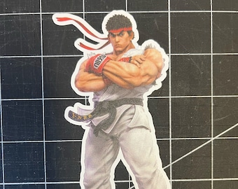 Ryu Street Fighter vinylklistermärke laptopklistermärke vattenflaskklistermärke fri frakt bildklistermärke matlådaklistermärke arkadskåpklistermärke
