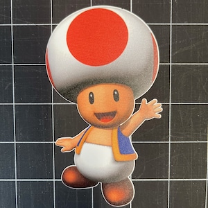 Pegatina de Toad/Super Mario Bros., calcomanía, pegatina para portátil, pegatina para botella de agua, envío gratis, pegatina para iPad, carpeta, lonchera, torre de PC