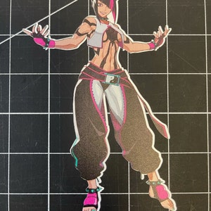 Juri Han | Street Fighter Vinyl Sticker, Decal, Laptop Sticker, Water Bottle Sticker, Free Shipping, Car Sticker, Lunch Box Sticker, Arcade