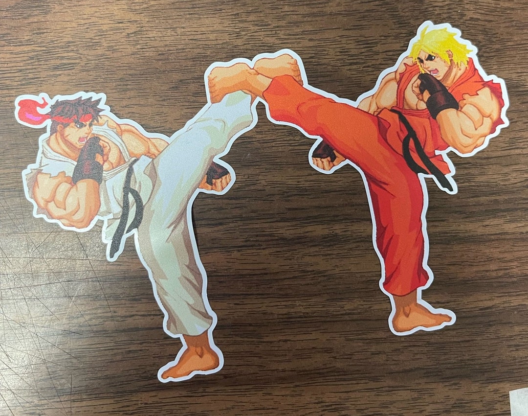 RYU & KEN | Street Fighter Vinyl Sticker, Decal, Laptop Sticker, Water ...