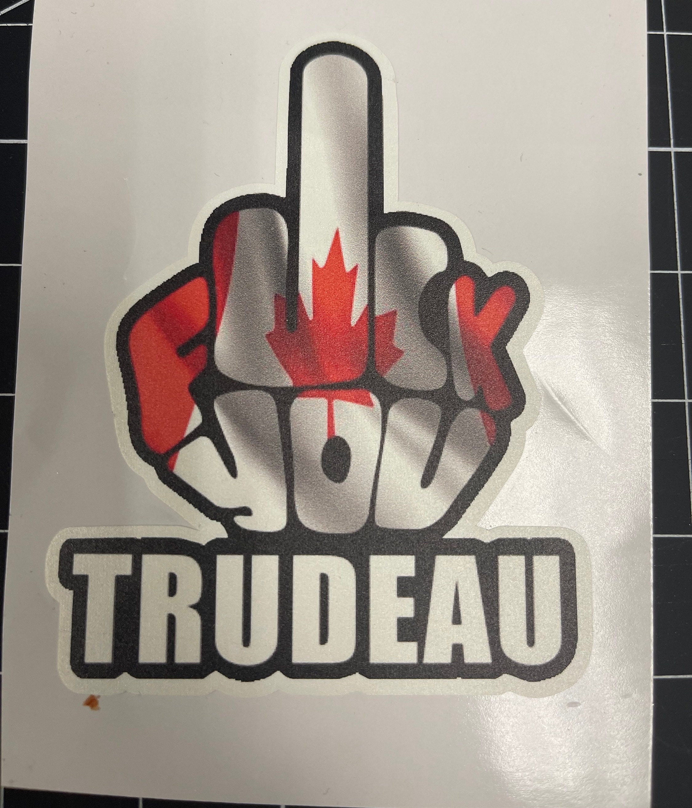 F Trudeau Finger Sticker | Car Decal, Trudeau Sucks , Convoy Sticker, Car Window Sticker, Car Bumper Sticker, Laptop Sticker, ipad sticker