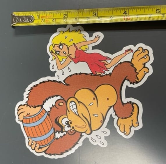 Classic Donkey Kong Sticker Retro Arcade Vinyl Decal 80s Pixel Fan
