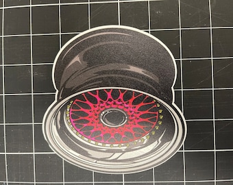 BBS Pink Rim Sticker Decal