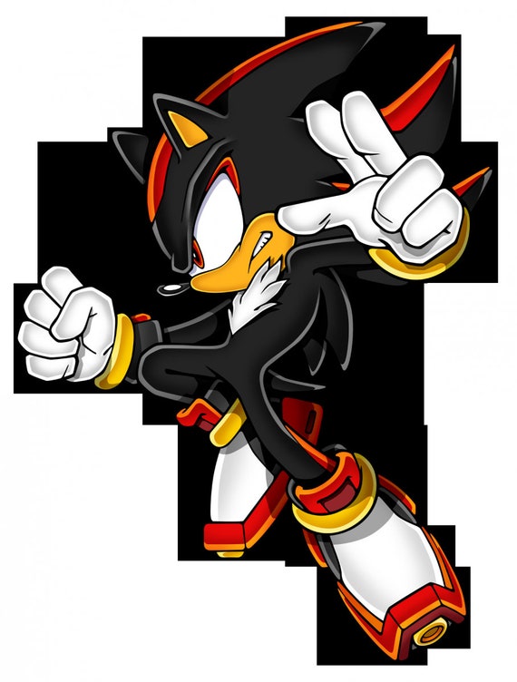 Sticker Sonic Black Shadow Vector Clipart, Shadow The Hedgehog