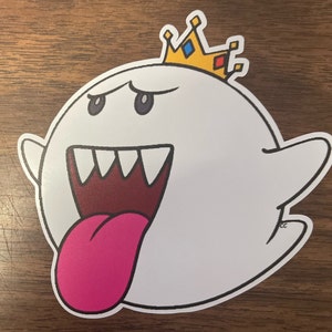 King Boo Super Mario Bros Sticker, Decal, Laptop Sticker, Water Bottle Sticker, Free Shipping, iPad Sticker, Binder, Lunch Box, Phone, PC image 1