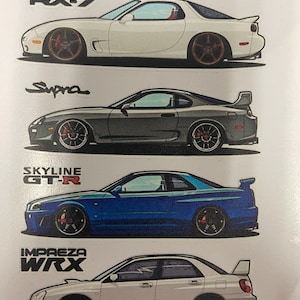 JDM&#39;s Greatest Skyline Supra RX7 Sticker Aufkleber