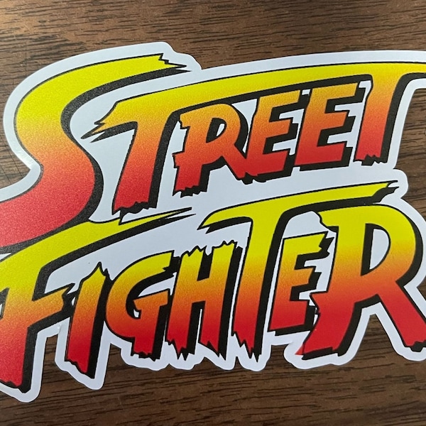 Street Fighter Logo Sticker Decal Laptop Sticker Water Bottle Sticker Free Shipping Car Sticker Lunch Box Sticker Arcade cabinet decal