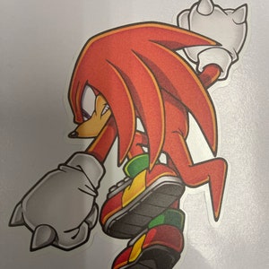 Knuckles | Sonic The Hedgehog Sticker, Decal, Laptop Sticker, Water Bottle Sticker, Free Shipping, iPad Sticker, Binder, Lunch Box, Phone,