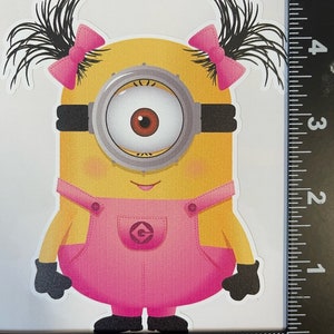 Pink Girl Minion Despicable Me Sticker, Minion Sticker, Laptop Sticker, Water Bottle Sticker, Free Shipping, iPad Sticker, Binder Sticker, imagem 2