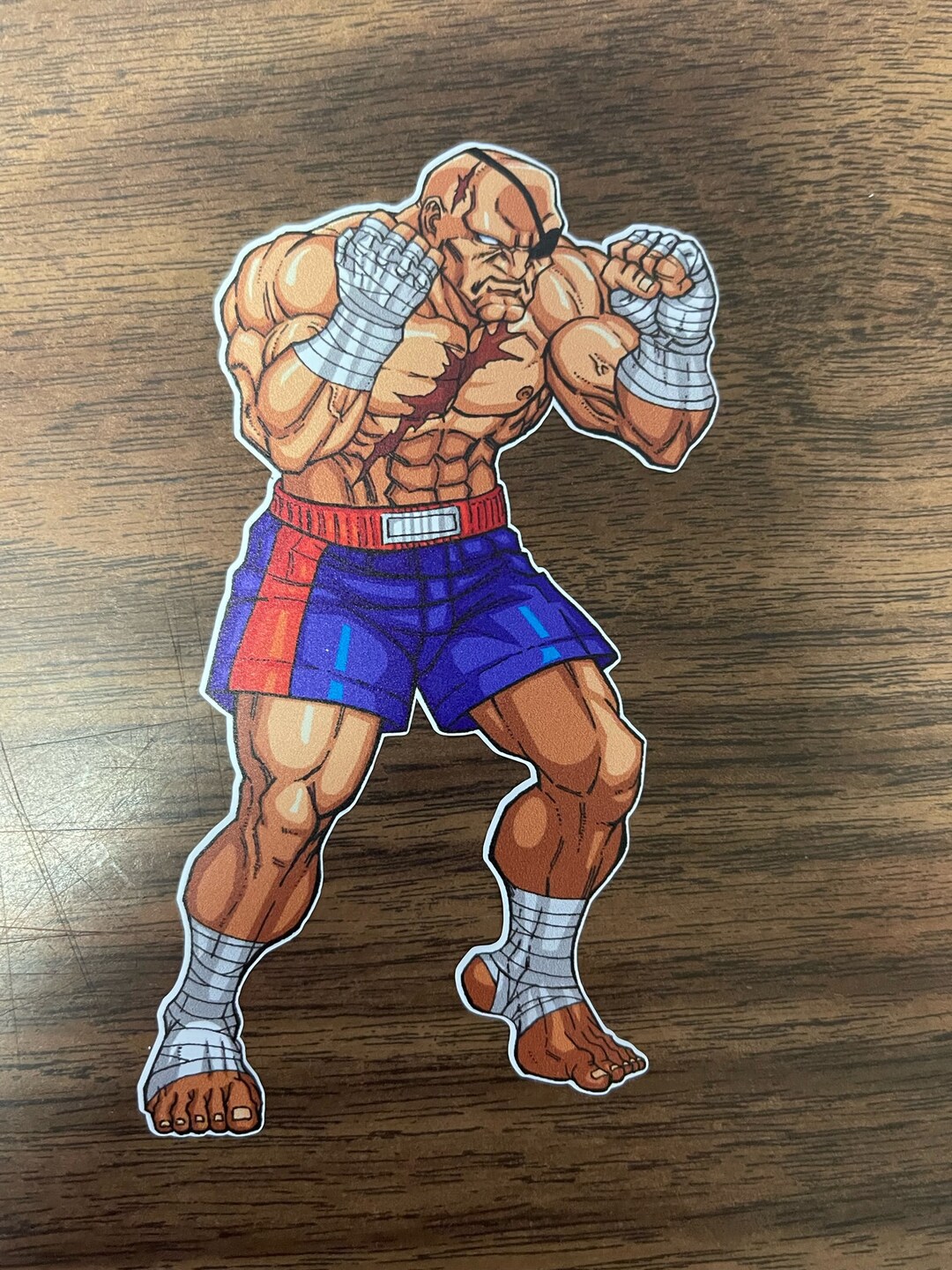 Sagat Street Fighter Sticker Decal Laptop Sticker Water Bottle