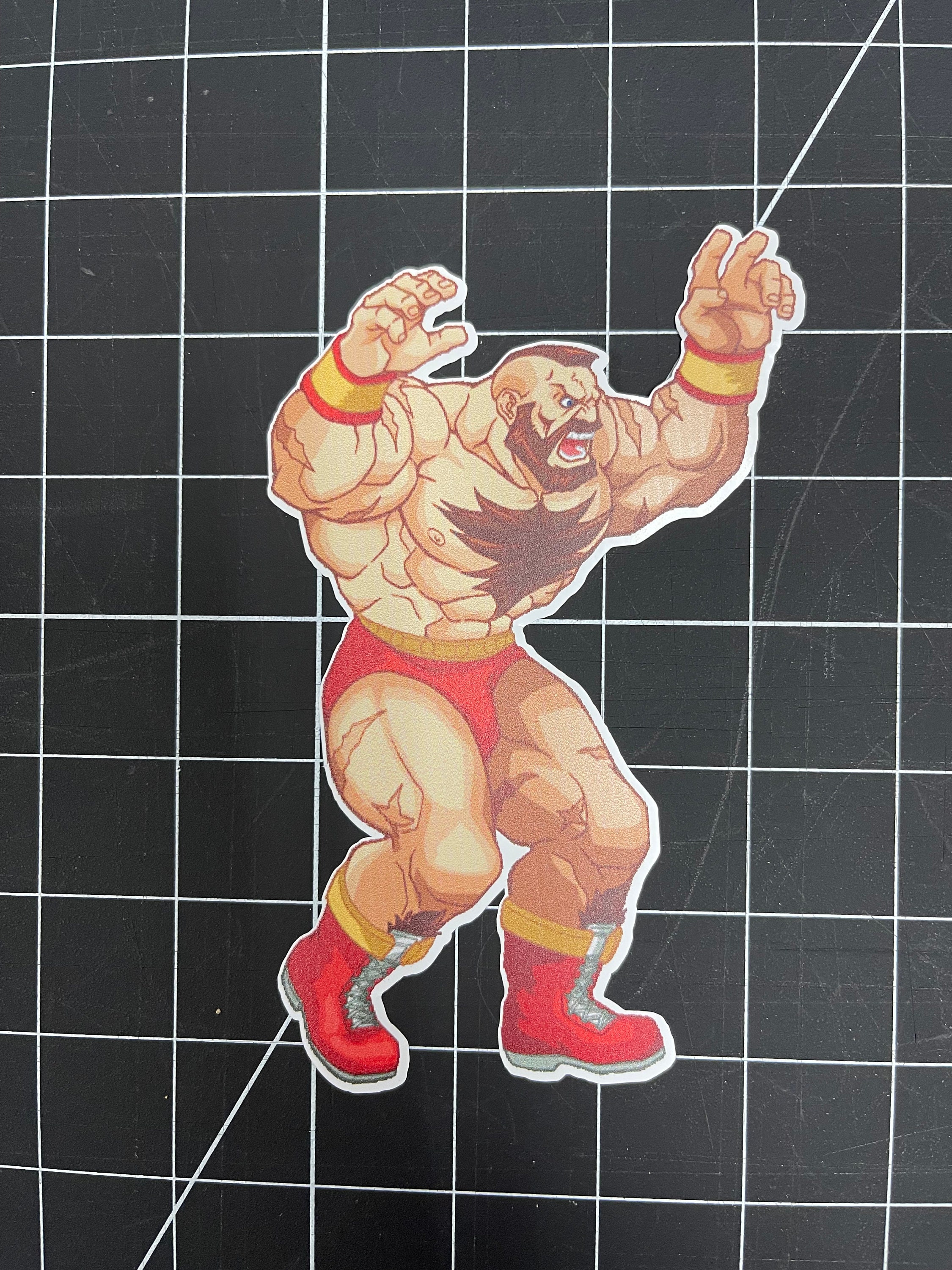 Zangief Retro Japanese Street Fighter - Street Fighter - Sticker