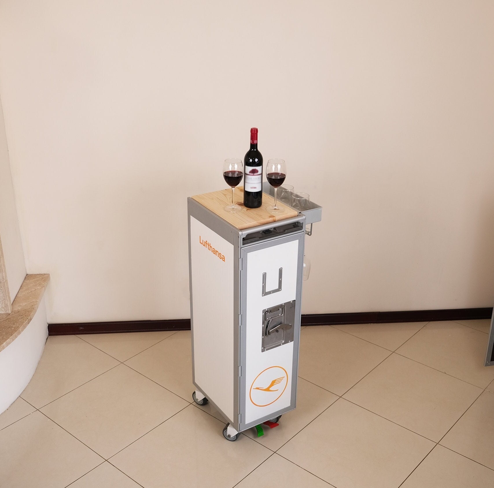Lufthansa/original Airplane Trolley/home Bar/ Galley Cart