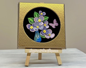 Miniature Quilling Art: 3D Paper Flower Dollhouse Decor (1/6 or 1/12 Scale)