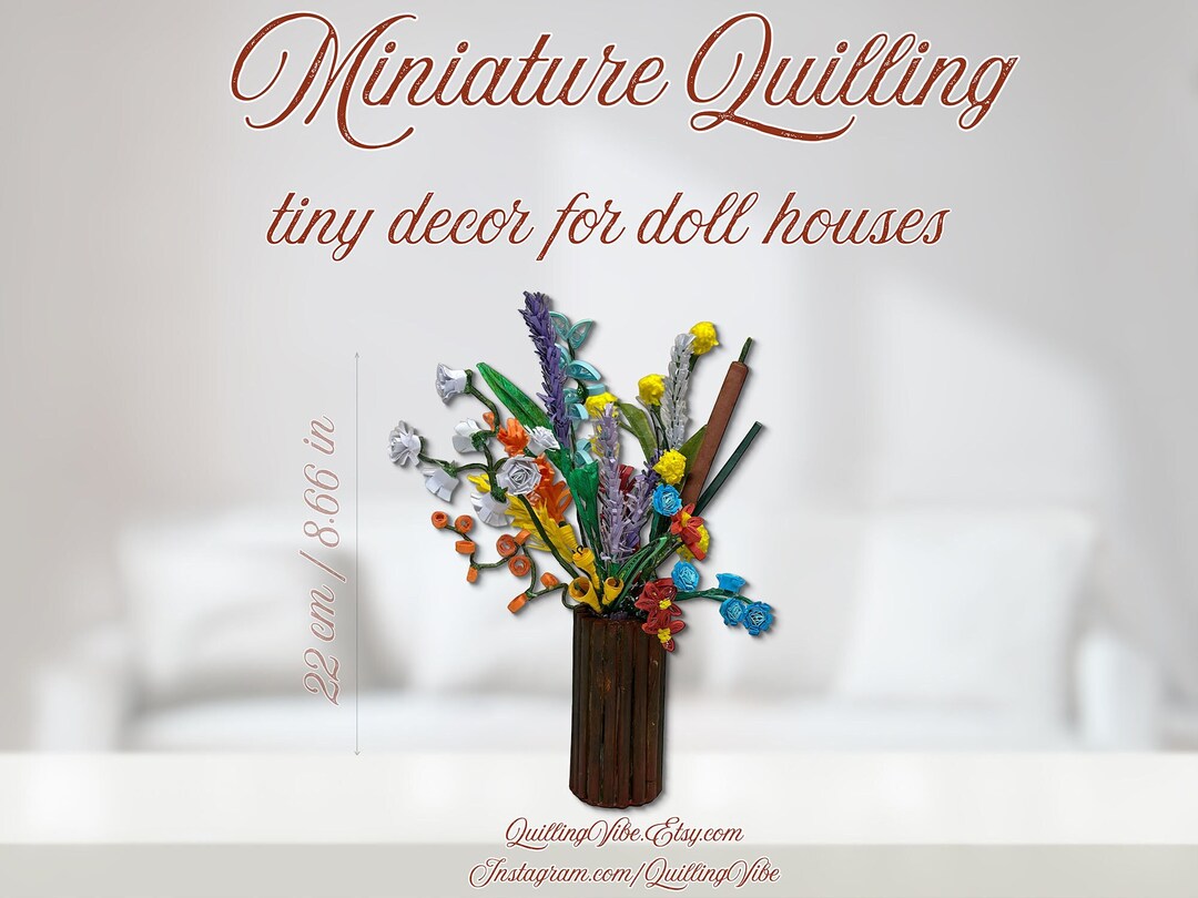 Miniature Quilling 1/12 or 1/6 Scale 3D Handmade Miniature Paper