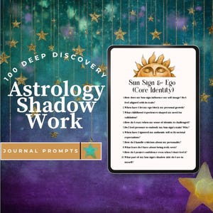 Astrology Shadow Work Guide for Natal Chart Healing, 100 Deep Journal Prompts, Past life &Karmic Healing