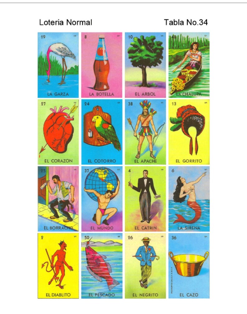 Loteria Mexican Playing Cards, Boards - Etsy