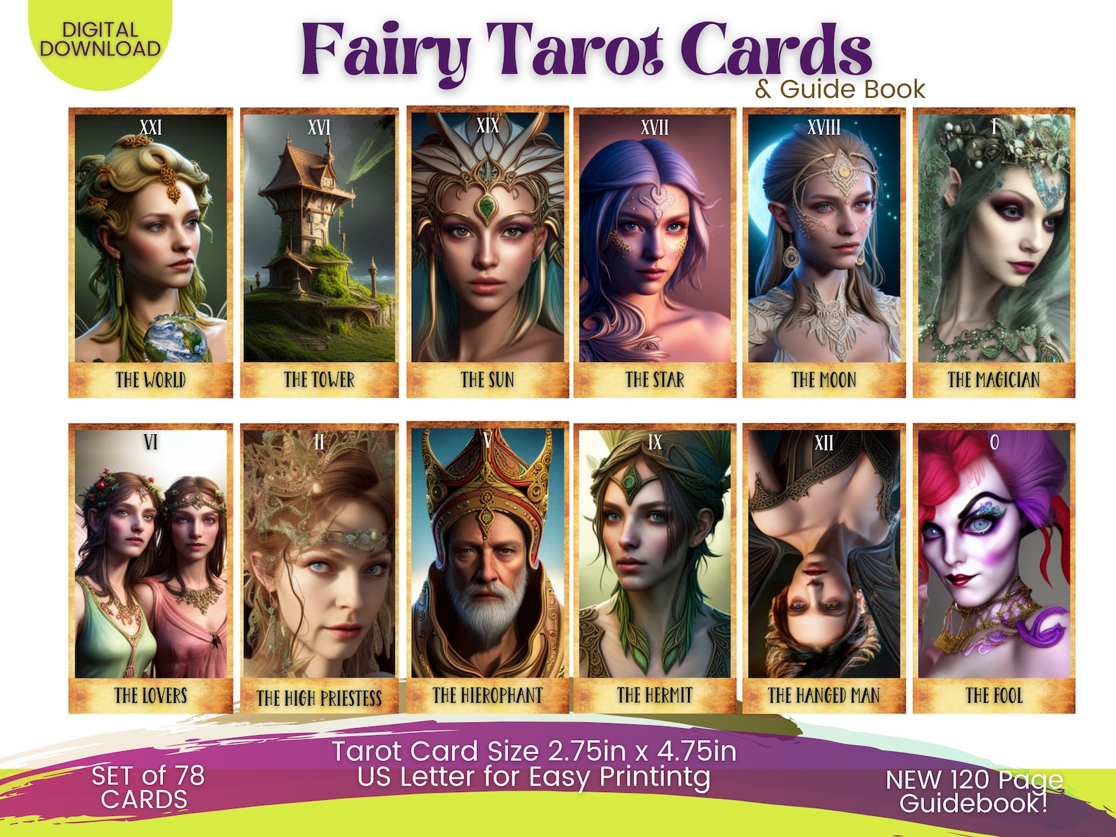 Fairy Tarot Deck and Guidebook Digital - Etsy