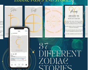 Zodiac and Astrology Instagram Post Templates – Astrological Designs for Spiritual Social Media, Witchy