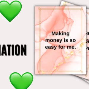 Printable Money Affirmations intention cards