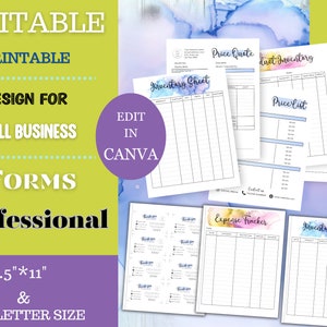 Editable Small business forms, invoices, order forms, inventory Canva