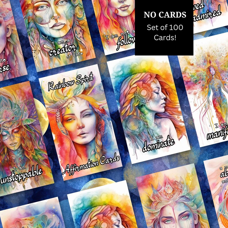Rainbow Spirit, Oracle Affirmation Cards Digital Download - Etsy