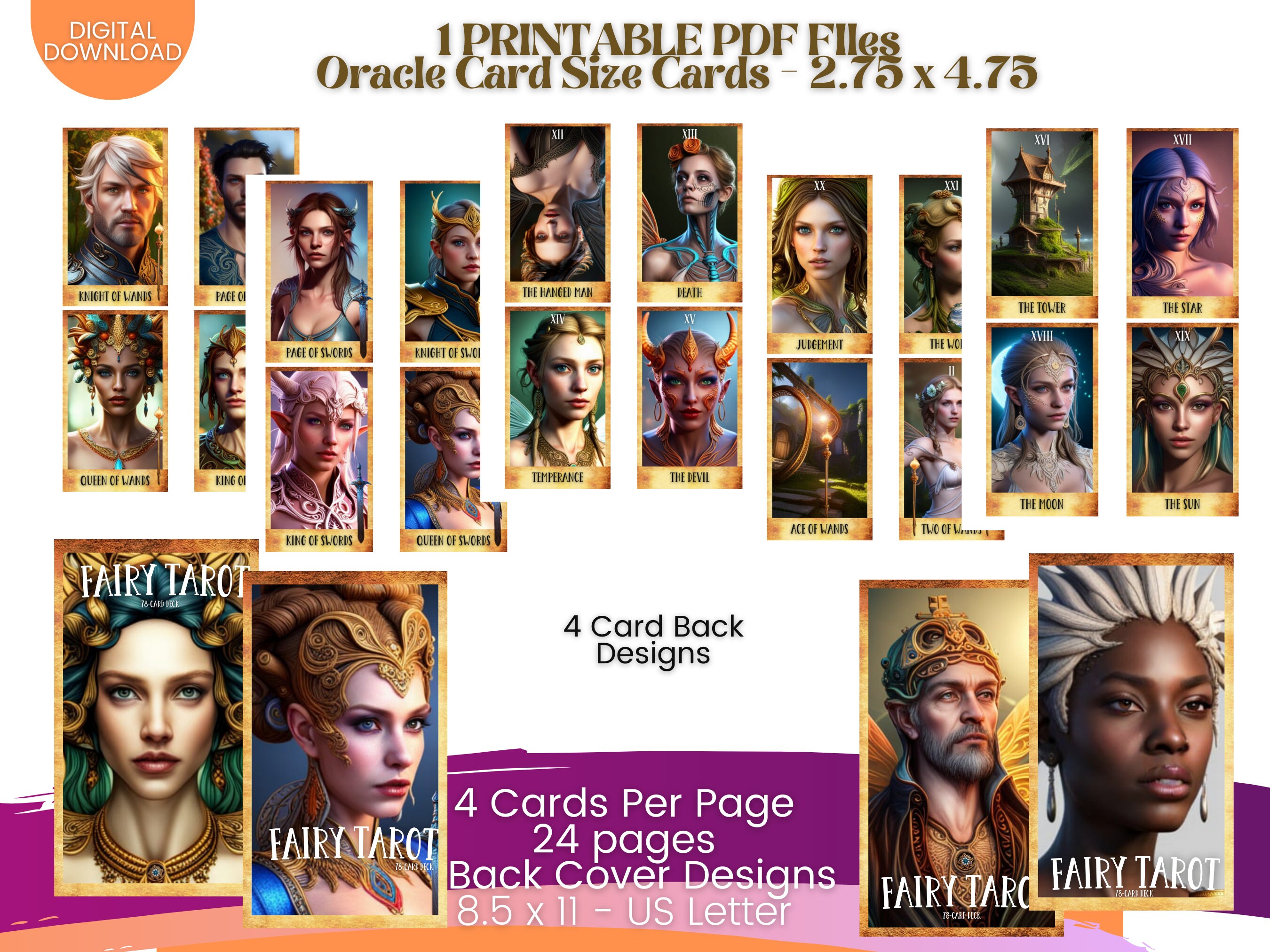 Fairy Tarot Deck and Guidebook Digital - Etsy