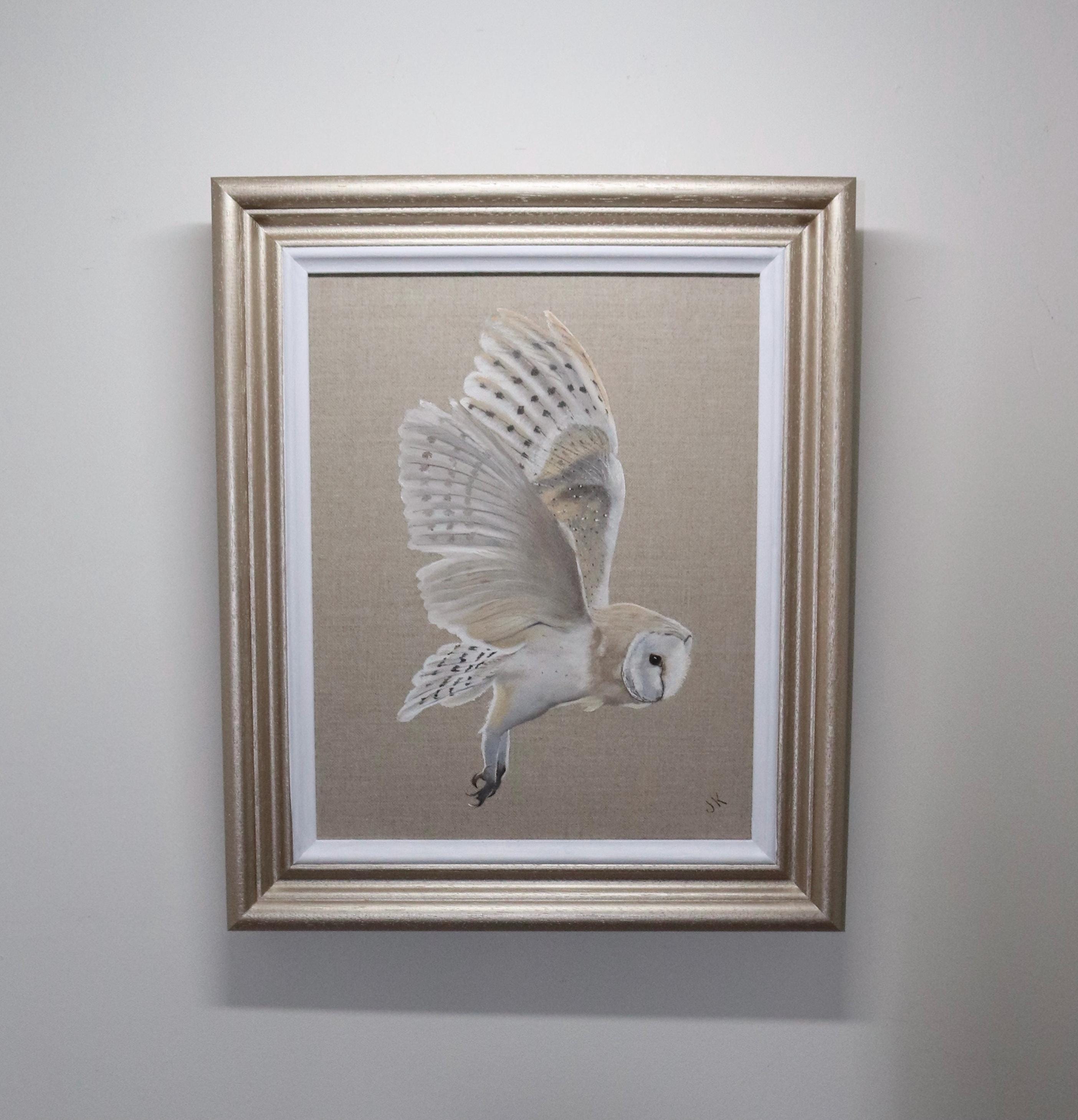 Barn owl oil painting