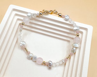 Pastel Pink Cherish 14k Gold-Filled Bracelet