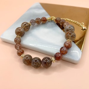 Black Super Seven 14k Gold Filled Bracelet