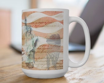 We the People ceramic coffee mug.  Patriotic coffee mugs made in USA that make Premium Quality Gifts.
