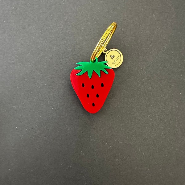 Strawberry shaped Dog Tag