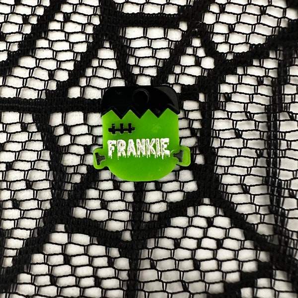 Acrylic Frankenstein Personalized Dog Collar Tag