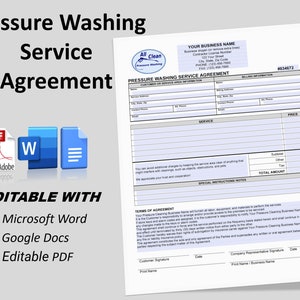 Druckwäsche-Servicevertrag, Druckwaschvertragsvereinbarung, Vorschlag oder Kostenvoranschlag, Druckwaschservice
