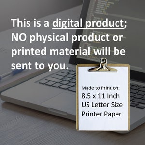 Puede incluir: Un portapapeles blanco con un clip negro, sentado en una computadora port&aacute;til. El portapapeles tiene el texto "Made to Print on: 8.5 x 11 Inch US Letter Size Printer Paper".